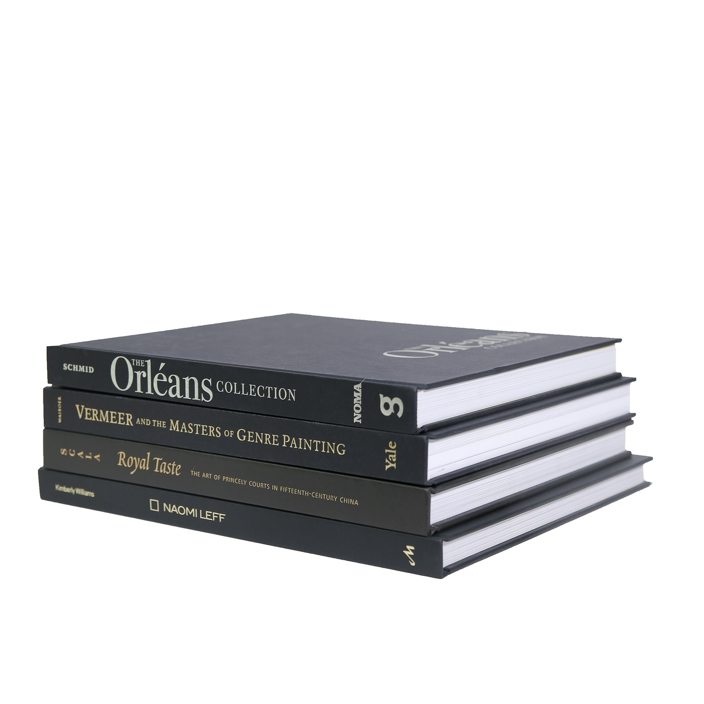 Decorative Books - Luxe Coffee Table Stack - 4 Black and Gold Books