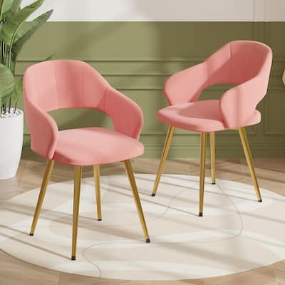Javlergo 2/4/6 Pack Modern Dining Chairs Comfy Dining Room Chairs with Thick Cushions Upholstered Kitchen Chairs with Metal Legs