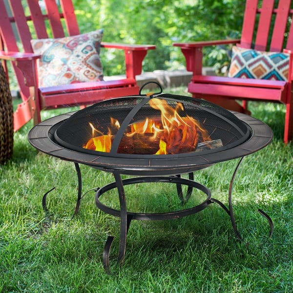 Shop Costway 30 Outdoor Fire Pit Bbq Portable Camping Firepit
