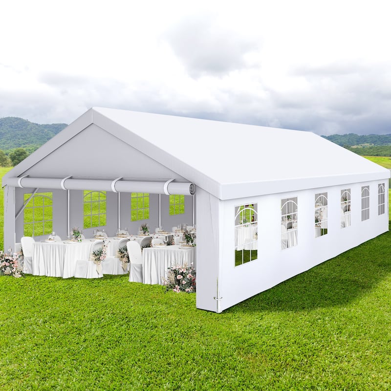 Outdoor White Canopy Tent Party Tent with Windows - 20*40ft