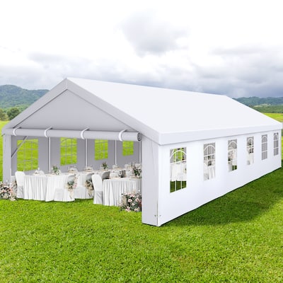 Outdoor White Canopy Tent Party Tent with Windows