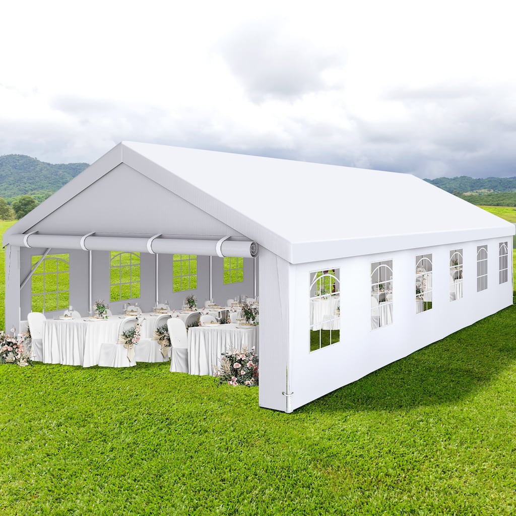 Outdoor White Canopy Tent Party Tent with Windows