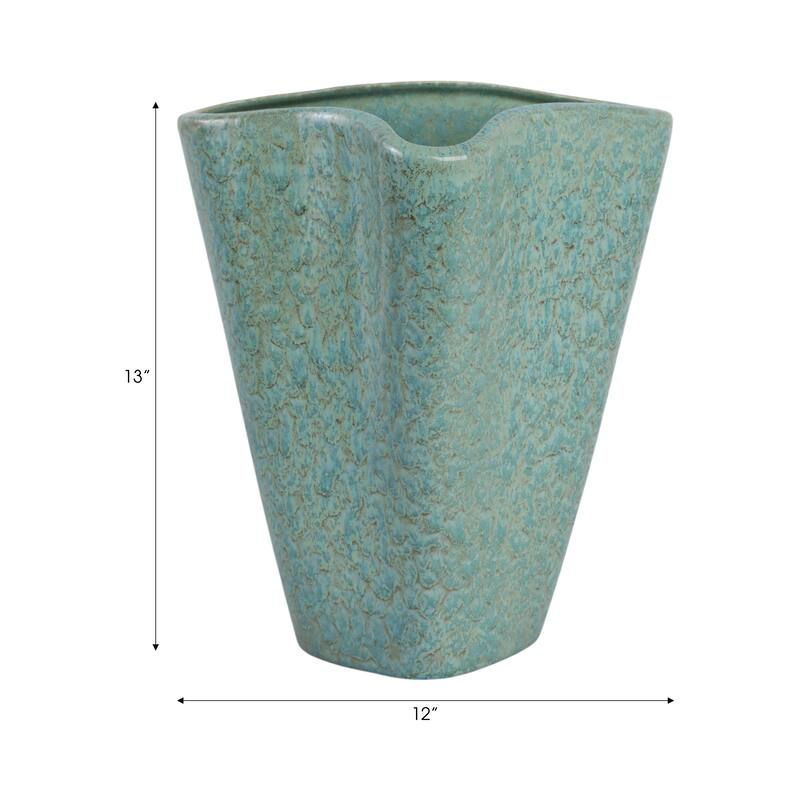 Earthenware Decorative Vase Textured Handmade Elegant Centerpiece
