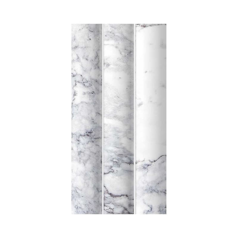 Lyrical 4.5x9 Matte Marble Look Porcelain Fluted Ribbed Tile - Wall, Backplash