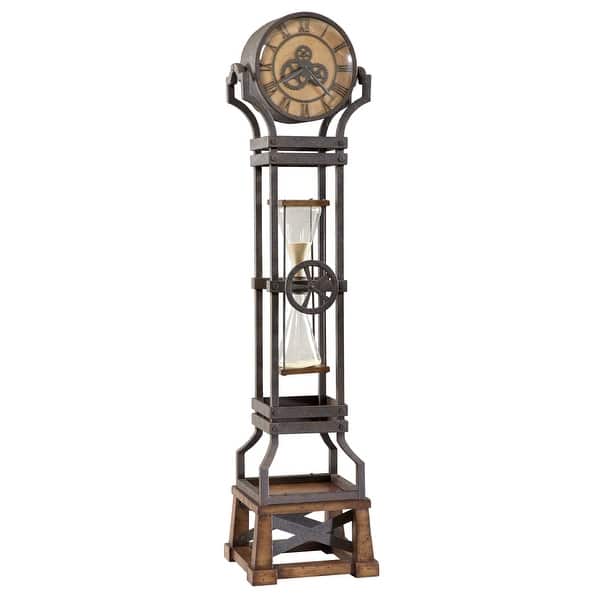 slide 4 of 3, Howard Miller Hourglass Floor Clock Wood/Metal