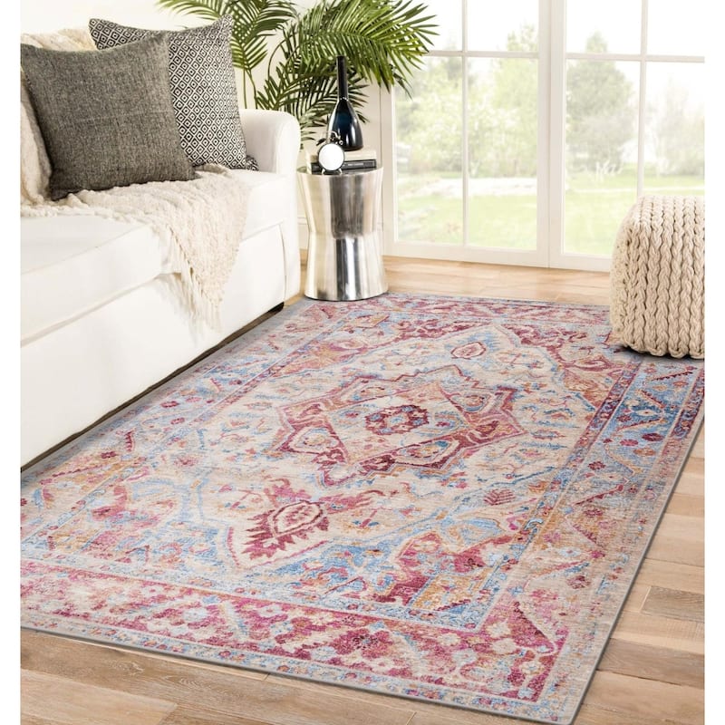 Luxe Weavers Bohemian Geometric Area Rug Non-Shedding Carpet - 2' x 8' - Ivory