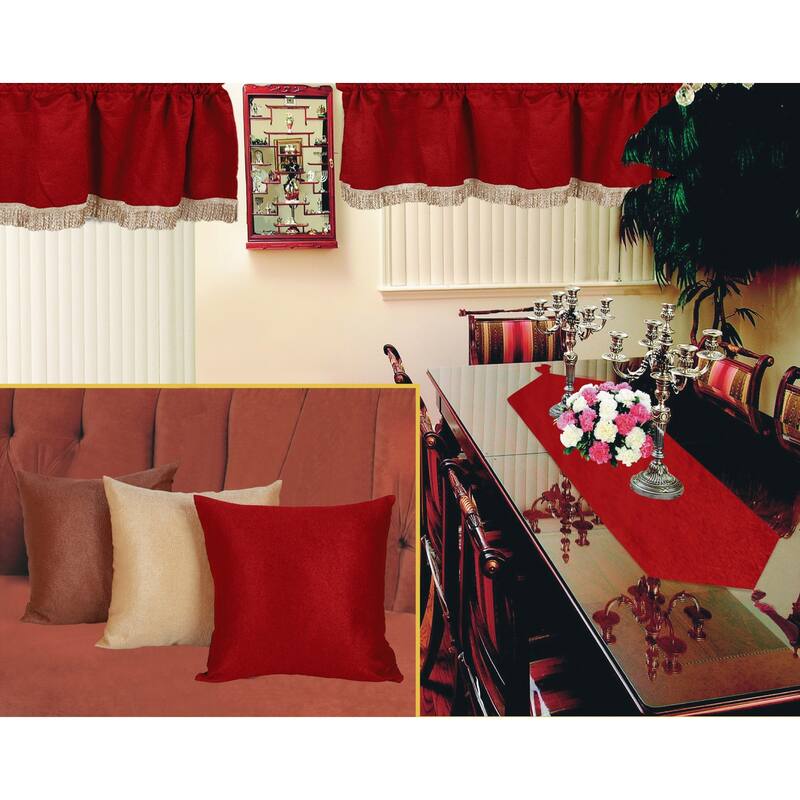 Violet Linen Luxurious Chenille Abstract, 60" x 15", Straight, Rod Pocket Curtain Valance