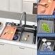 preview thumbnail 4 of 5, Waterfall Kitchen Sink Single Bowl Stainless Steel with Digital Display - 29.5X18.1in