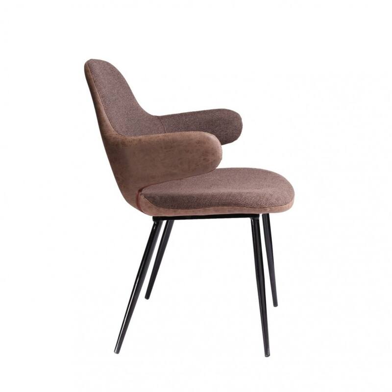 23-Inch Upholstered Arm Chair with Round Arms and Metal Frame - 24” x 23” x 33”