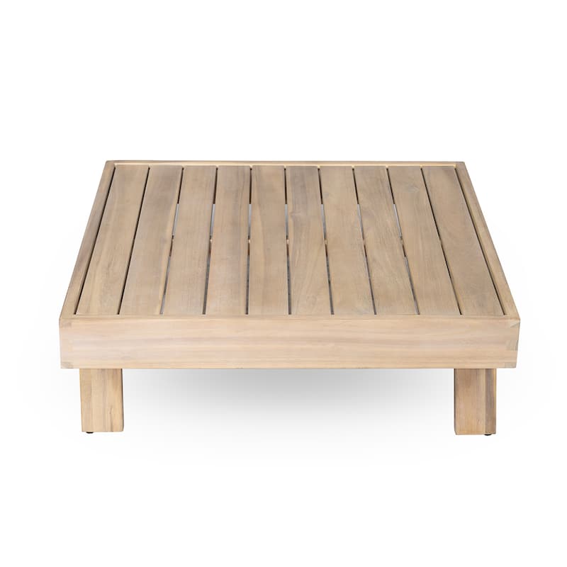 Christopher Knight Home - Topia Mid-Century Outdoor Sectional Sofa Set with Coffee Table and Water-Resistant Cushions