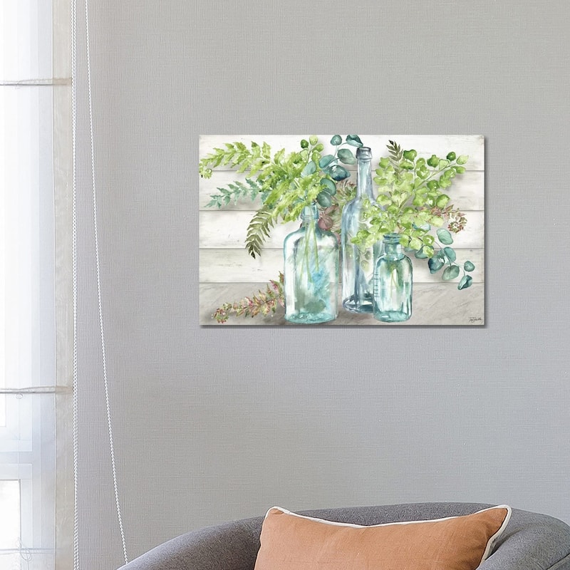 iCanvas "Vintage Bottles & Ferns Landscape" by Tre Sorelle Studios Canvas Print - 18x26x1.5