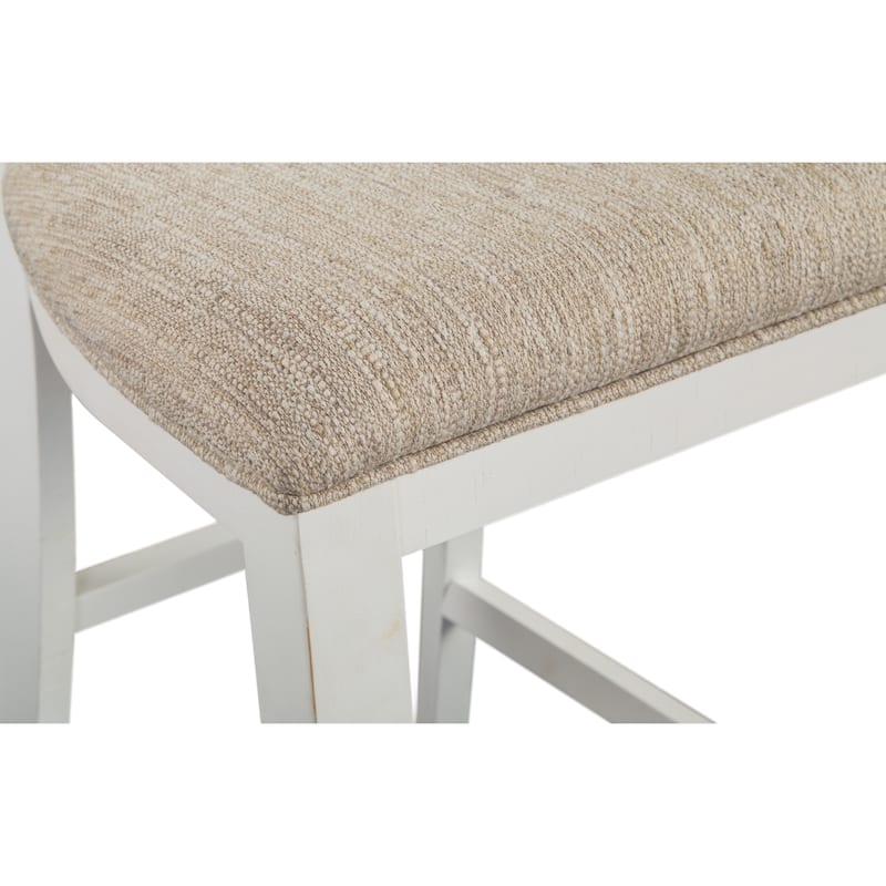 Magnussen Home Heron Cove Chalk White And Dovetail Grey Upholstered Counter Chair Two Pack - 18.25''W x 20.75''D x 40''H
