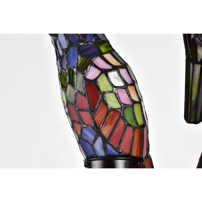Tiffany-style Exotic Birds Accent Lamp