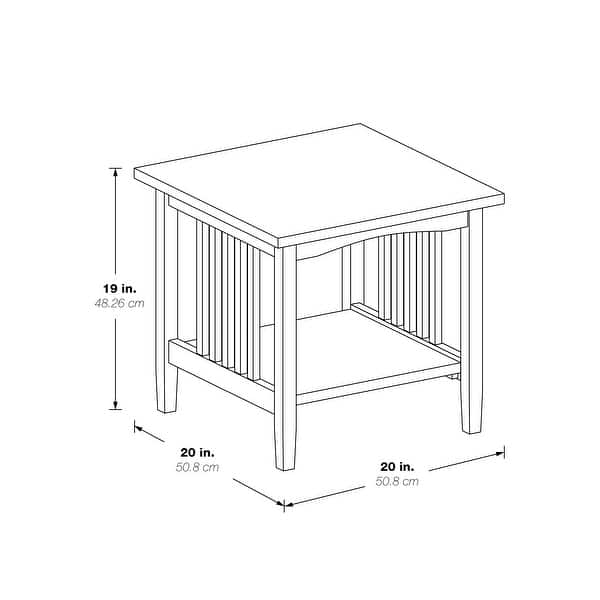 Porch & Den Clifton Mission Medium Oak Finish End Table Bed Bath