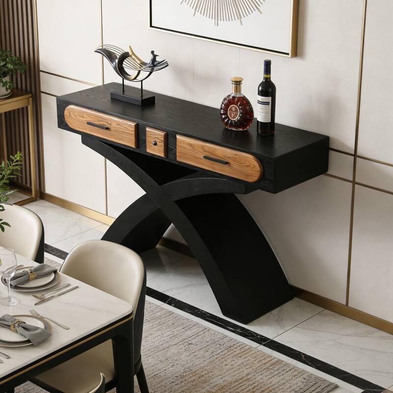 Console Table Center Table with 2 Drawers, Rustic Side Table Sofa Table Hallway Table Entryway Table