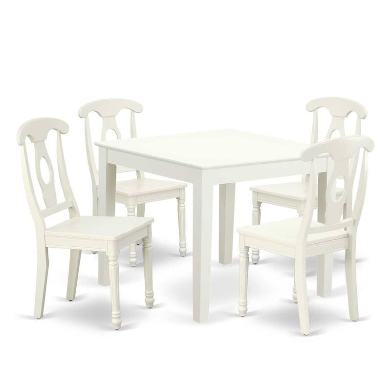 Coastal Dining Set 5Pc Square Table & Chairs - 36 Inch - Craftsman Style