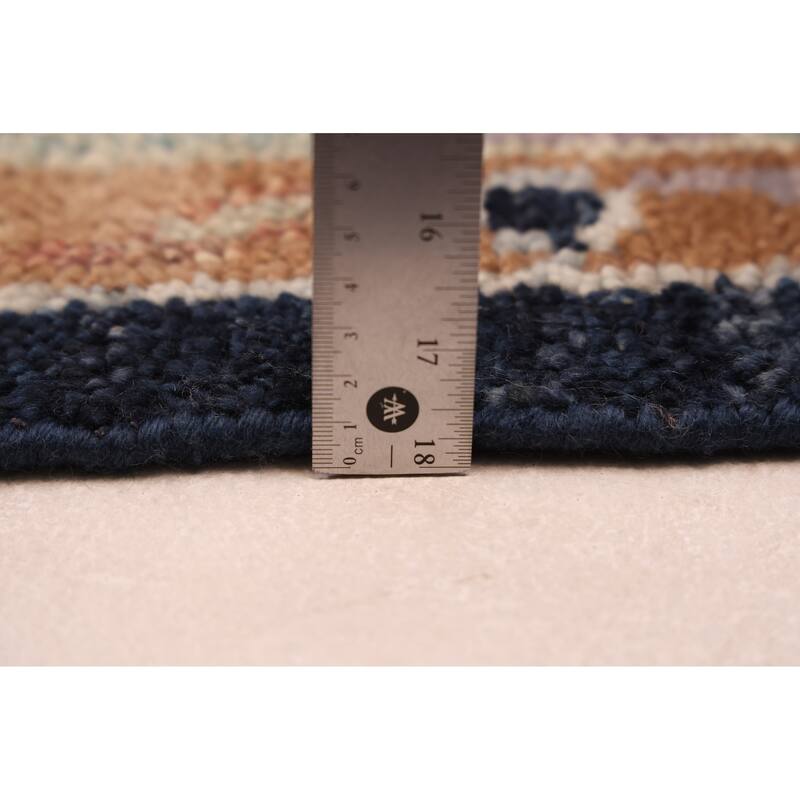 ECARPETGALLERY Hand-knotted Jules Serapi Dark Navy Wool Rug - 8'1 x 9'9