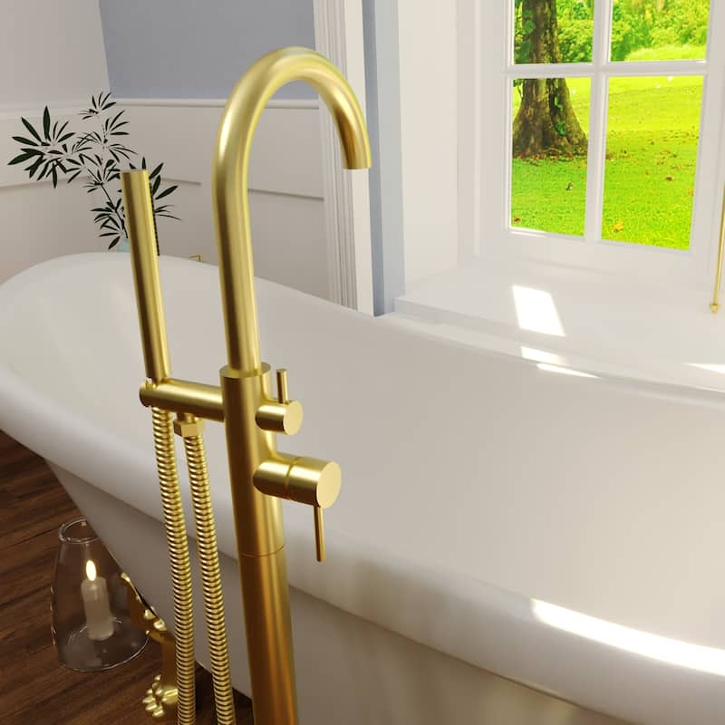 Neptune Single Handle Floor Mounted Gooseneck Freestanding Tub Filler