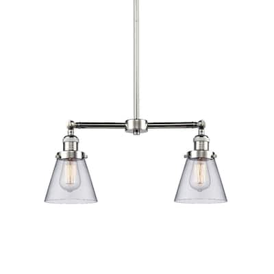 Innovations Lighting Small Cone 2 Light 21" Wide Linear Chandelier