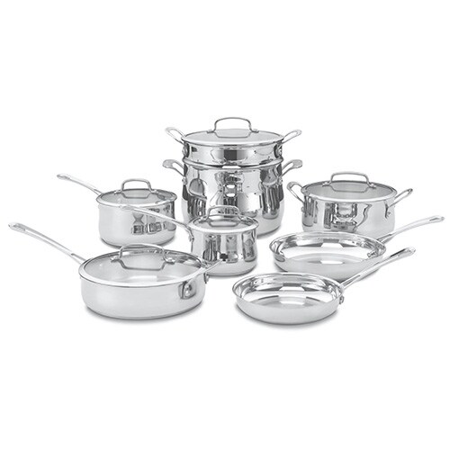 "13 Pc Contour Stainless Cookware Set 13 Pc Contour Stainless Cookware Set"