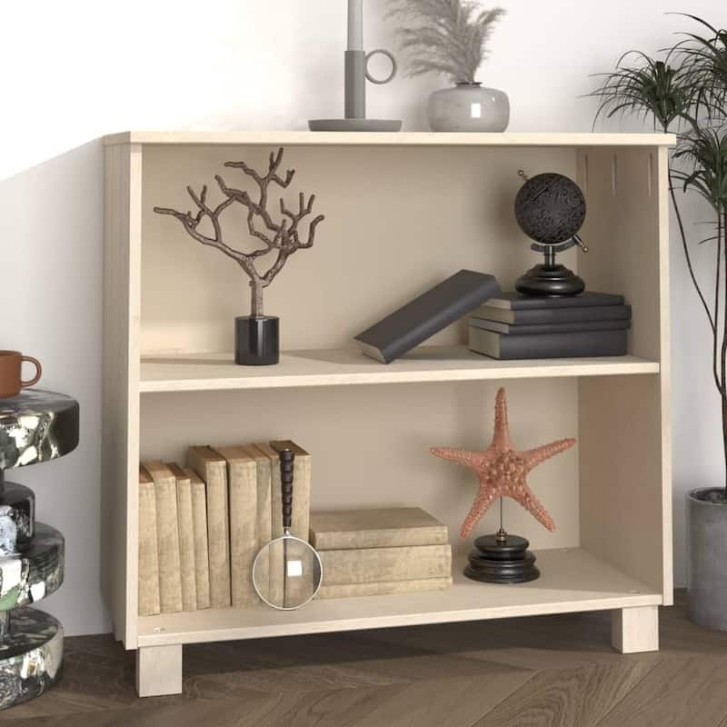 vidaXL Sideboard Storage Kitchen Cabinet for Hallway HAMAR Solid Wood Pine - 33.5"x13.8"x31.5" - Honey Brown
