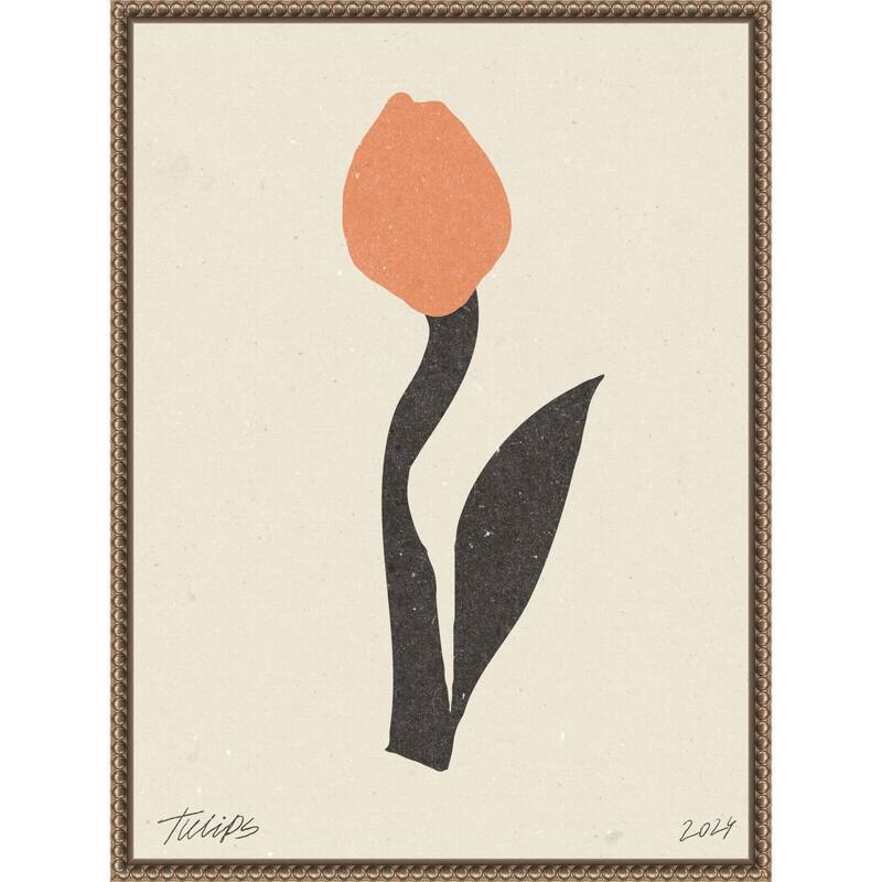 Modern Flower No. 1 by Nktn (18 x 24 in.), Framed Canvas Wall Art Print