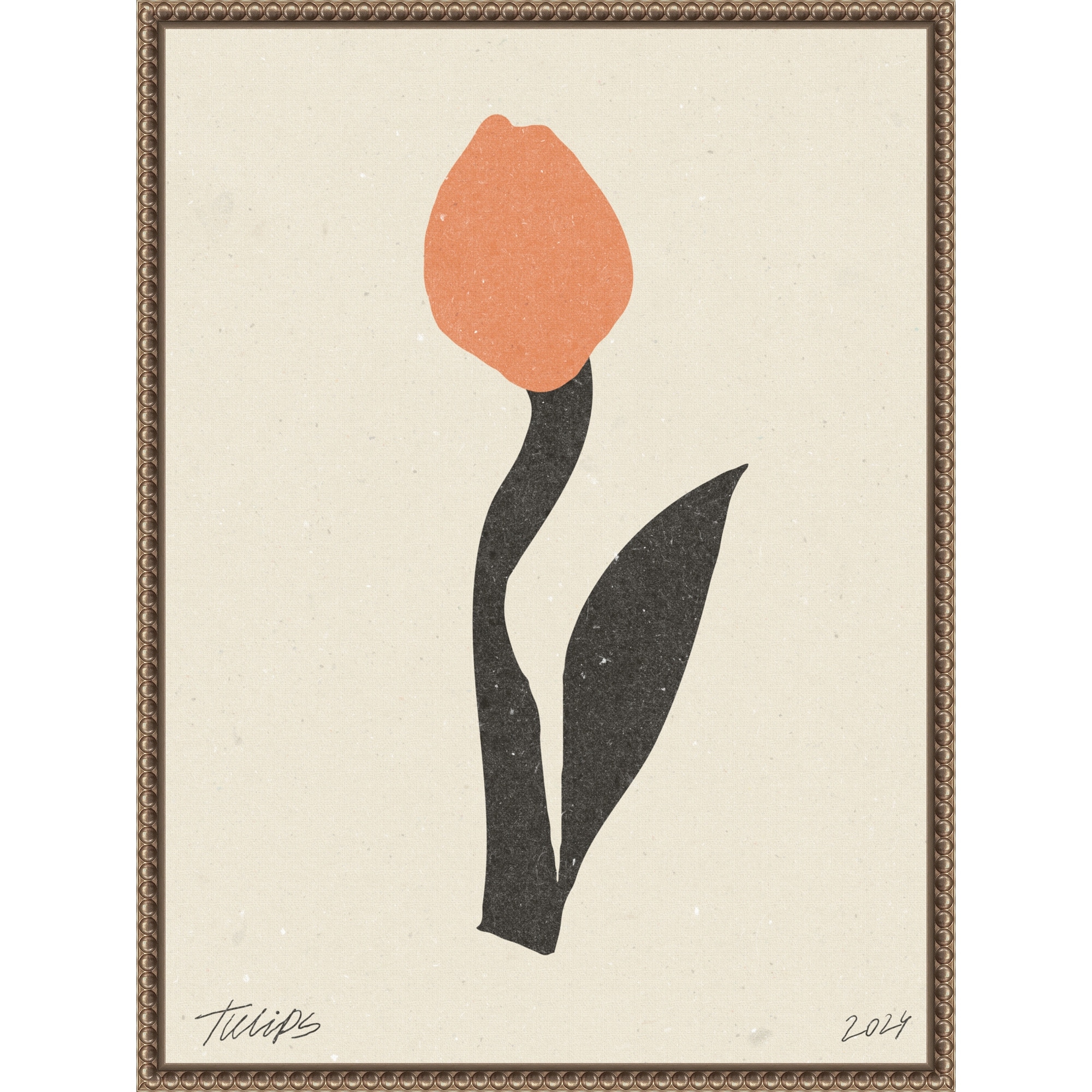 Modern Flower No. 1 by Nktn (18 x 24 in.), Framed Canvas Wall Art Print