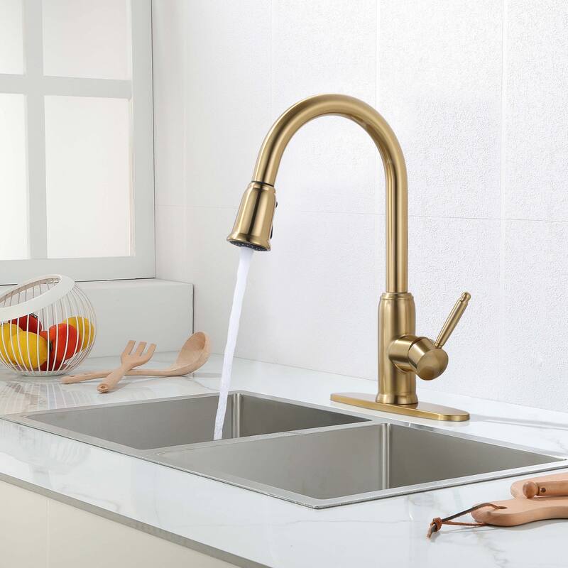 WOWOW Pull Down Sprayer Kitchen Faucet