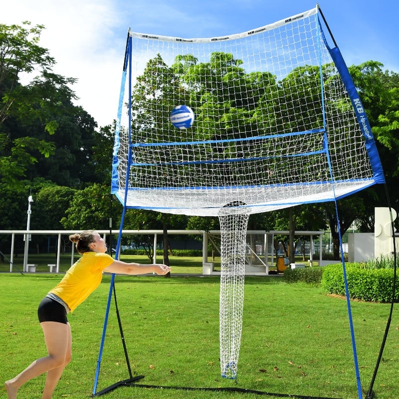 Volleyball Training Equipment Net, Adjustable Volleyball Practice Net Station - 11*18FT