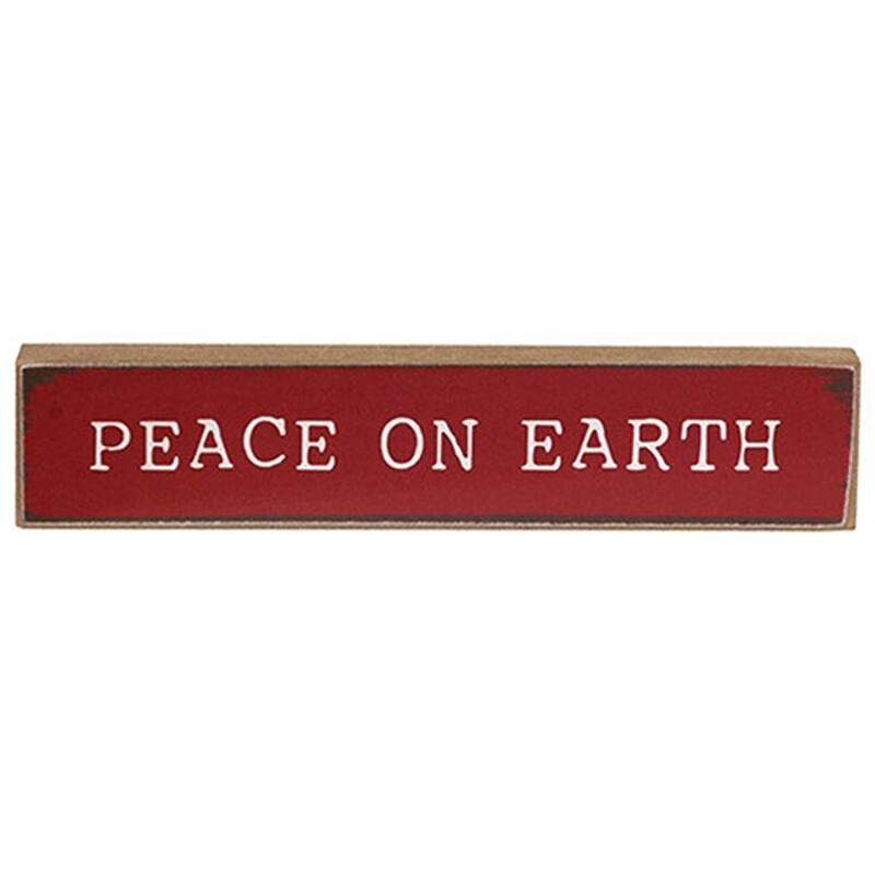 Farmhouse Christmas Mini Stick Peace on Earth Design - 3 Asstd. - 6” x 0.50” x 1”