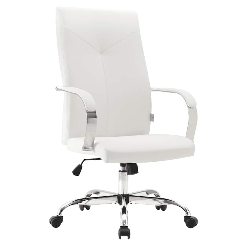 Sonora Ergonomic High Back Leather Office Chair with Lumbar Support, Adjustable Height, Tilt Lock, Chrome Frame & Swivel Casters