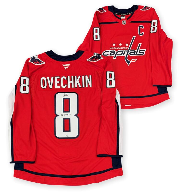 Alexander Ovechkin Autographed Washington Capitals Signed Hockey Jersey 895 Goal Breaks Wayne Gretzky's NFL Authentic COA
