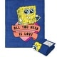 preview thumbnail 6 of 8, Nickelodeon Spongebob Squarepants Valentine's Day Silk Touch Sherpa Throw Blanket 50" x 60" - Hearty Sponge