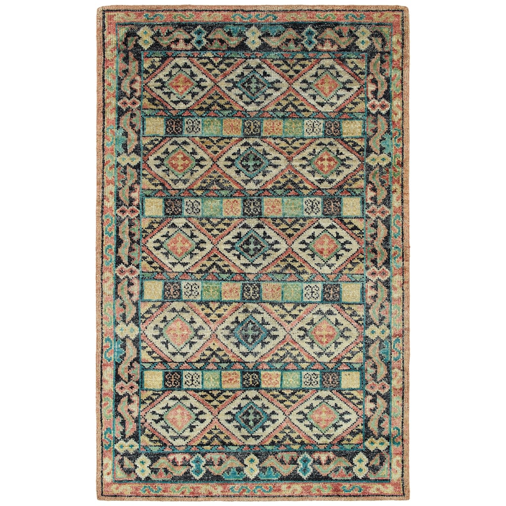 Atiqa Collection Multi Rectangle Indoor Area Rug
