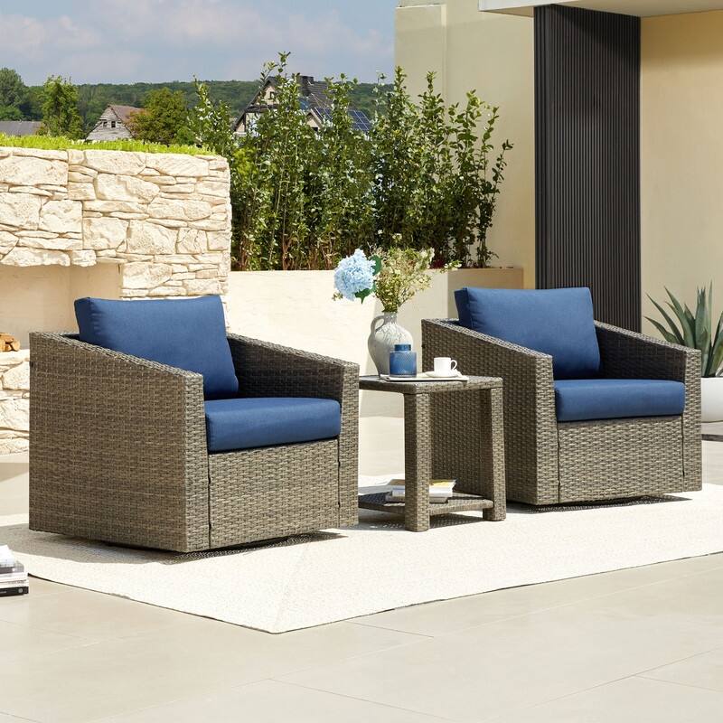 Oakley Outdoor Wicker Patio Furniture Swivel Chair