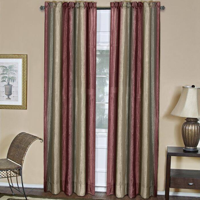 Achim Ombre Waterfall Window Curtain Valance - Burgundy - 50x63 - 50x63 - 63 Inches - Burgundy