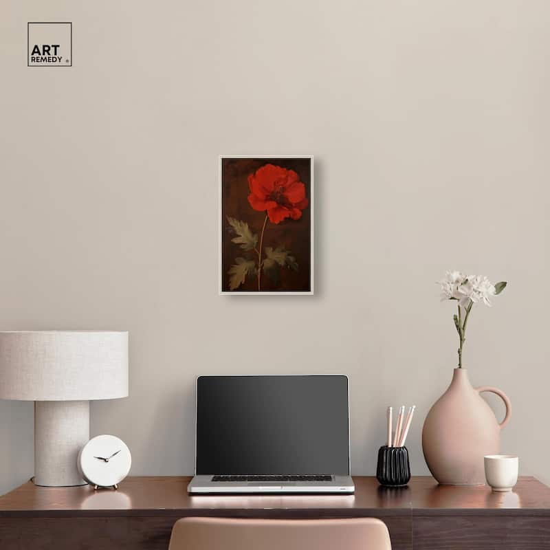 Flourish in Red I Canvas by Art Remedy