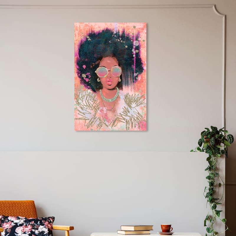 Wynwood Studio Fashion and Glam She's The One Brown and Metallic Gold Glam Wall Art Canvas Print - 30 x 20