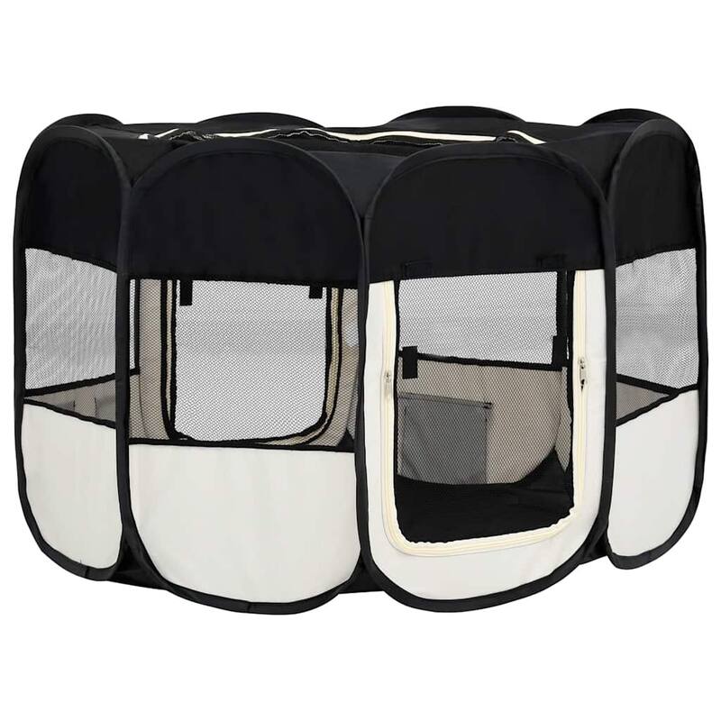 vidaXL Foldable Dog Playpen with Carrying Bag Dog Kennel Puppy Run Playpen