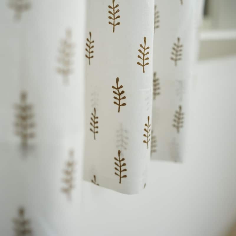 Fabdivine Handmade Block Print Floral Curtain Perfect for Room or Window Décor