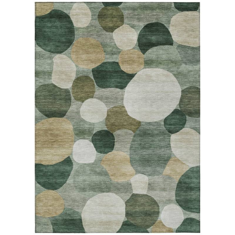 Machine Washable Indoor/ Outdoor Modern Circy Chantille Rug