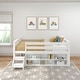 preview thumbnail 2 of 20, Max and Lily Twin Solid Wood Soren Ultra Low Loft Bed with Bookcase