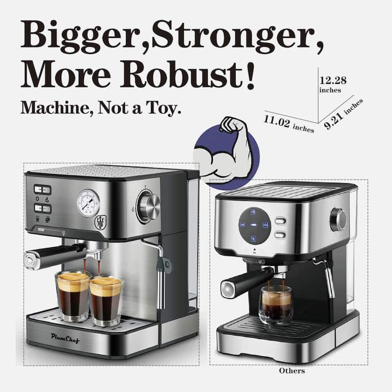 Anmytek 20 Bar Cafe Quality Home Barista Espresso Machine with Milk Frother - ESE Pod Compatible