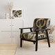 preview thumbnail 42 of 101, Designart "Mettalic Indigo And Gold II" Upholstered Abstract Accent Chair - Glam Arm Chair For Living Room Arm Chair - Black Wood - Gold & Grey