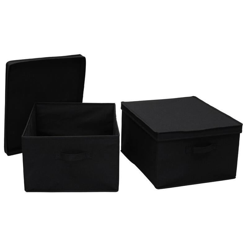 Household Essentials Fabric Storage Bins, Set of 2 - Black