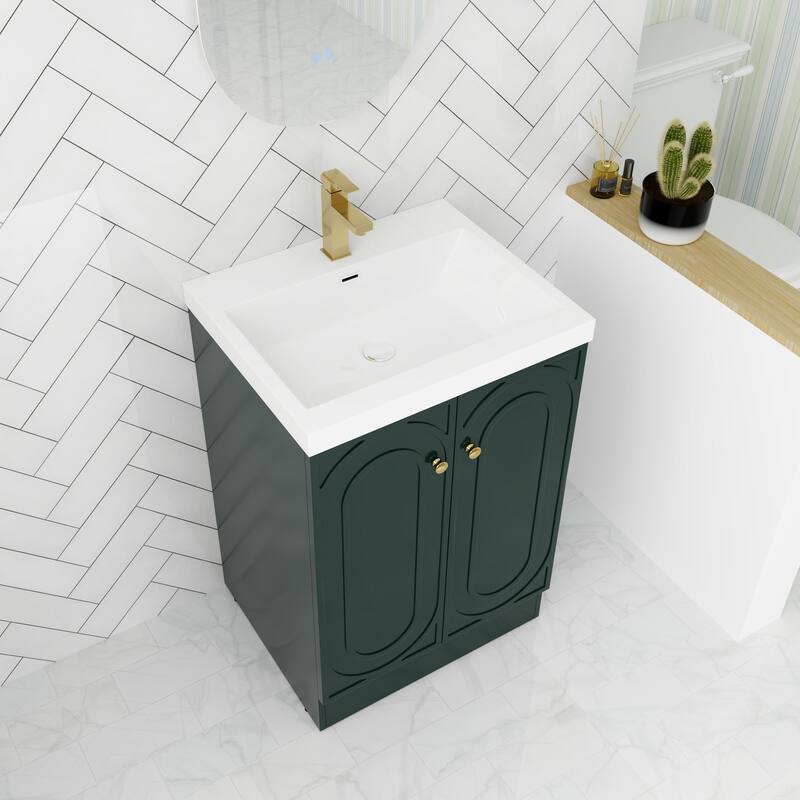 ARTCHIRLY 24/30/36 Inch Bathroom Vanity with Sink, Freestanding Bathroom Vanity with Soft Close Door and Adjustable Shelf