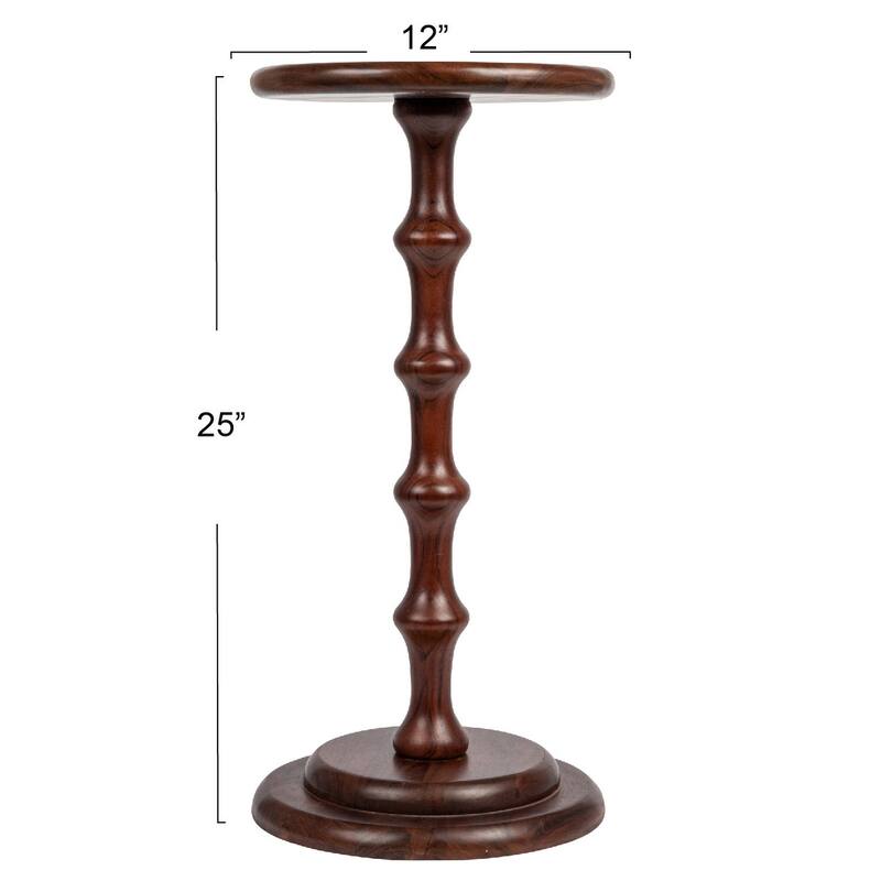 Ergo Pedestal Cocktail Side Table - 12.0"L x 12.0"W x 25.0"H