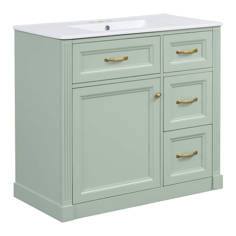 Bathroom Vanity with Sink, Cabinet with Drawers