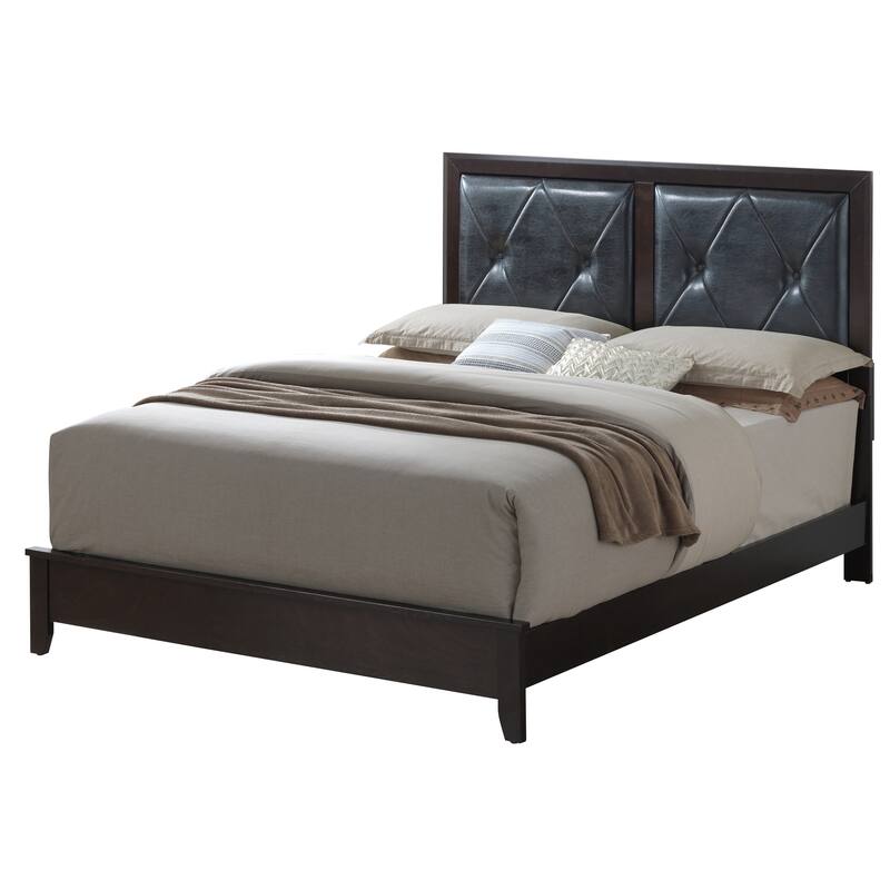 King Size MDF Platform Bed with Durable Construction and Easy Assembly - Espresso