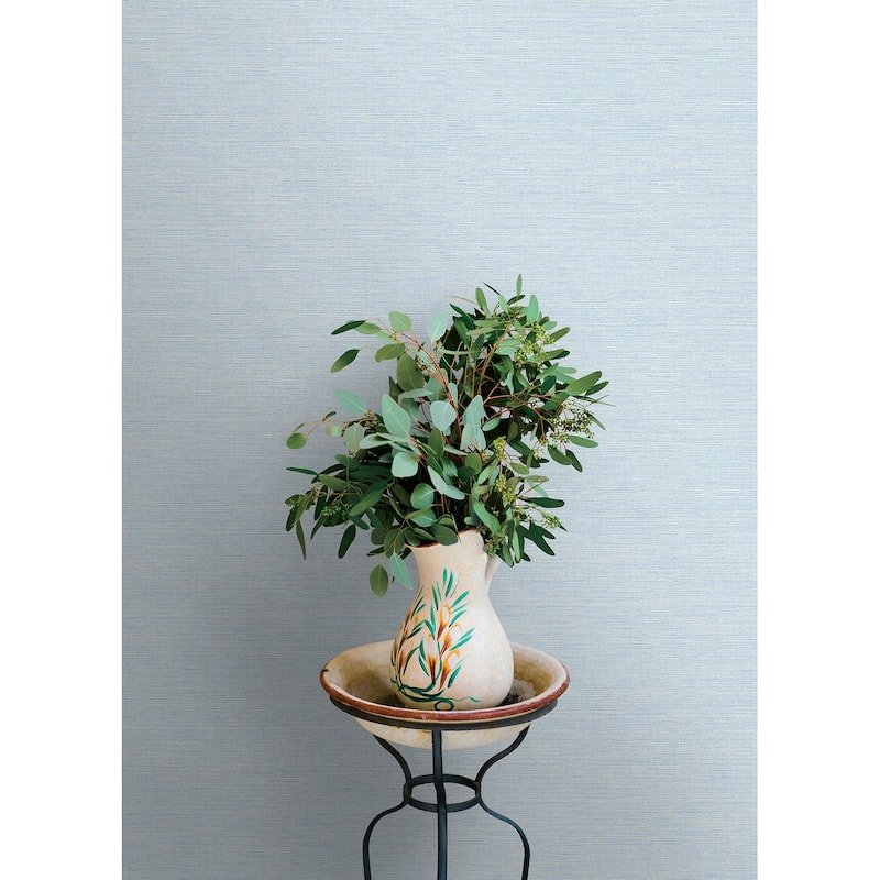 Chesapeake Agave Sky Blue Faux Grasscloth Wallpaper